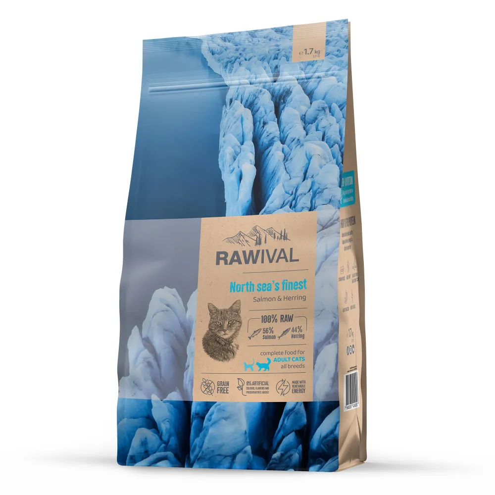 Корм сухой для кошек Rawival North Sea's Finest с лососем и сельдью 1.7 кг