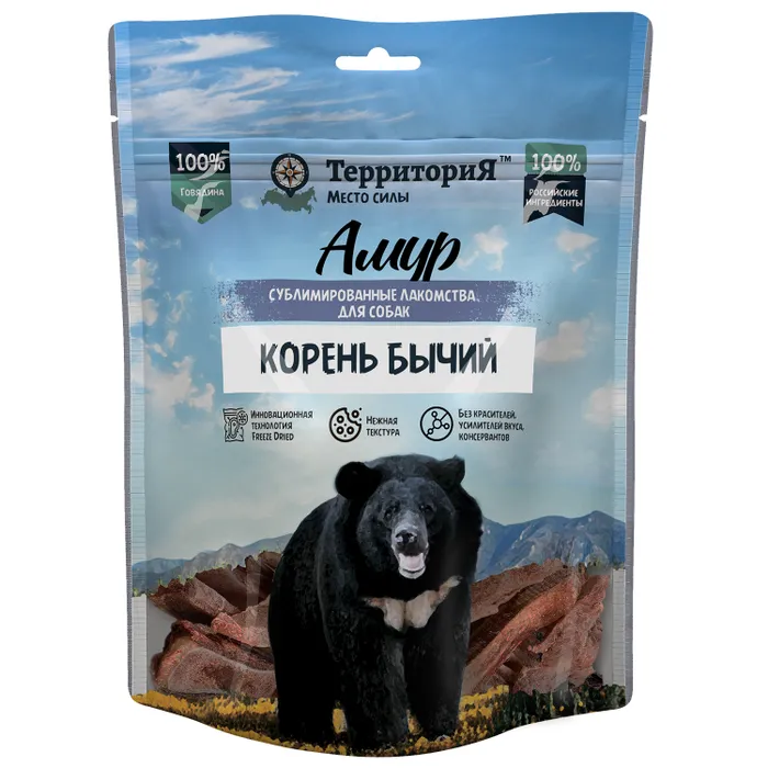 Территория Корень бычий лакомство сублимированное для собак