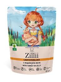 ZILLII Корм влажный (пауч) Turkey light/sterilized Индейка в желе для стерилизованных и кастрированных