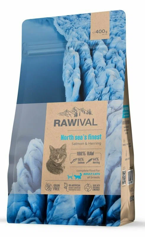 Корм сухой для кошек Rawival North Sea's Finest с лососем и сельдью 400гр